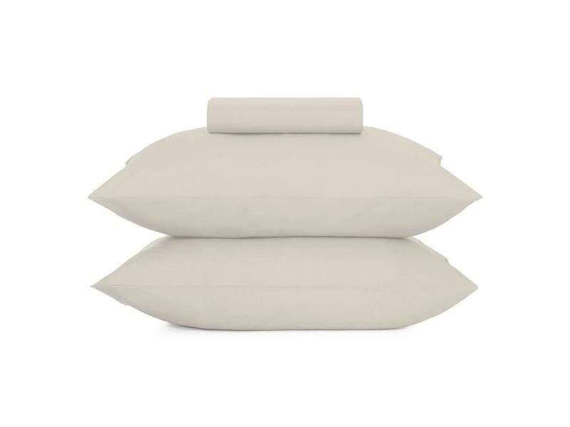 Jogo de Cama Simples Queen Altenburg Toque Acetinado Bege Porcelana